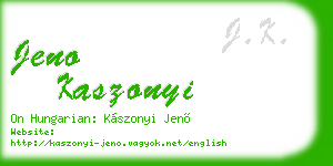 jeno kaszonyi business card